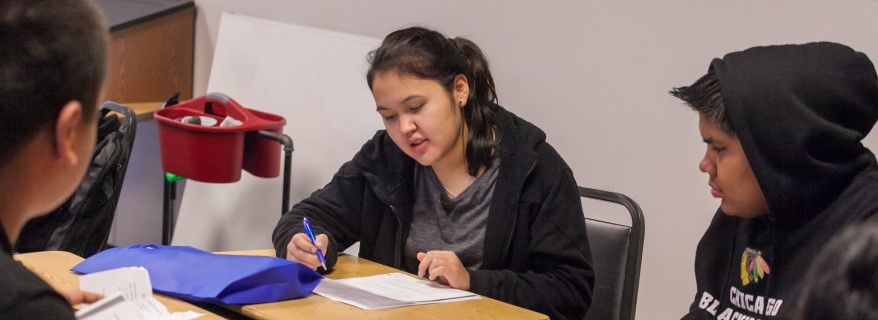 High School Student at Desk