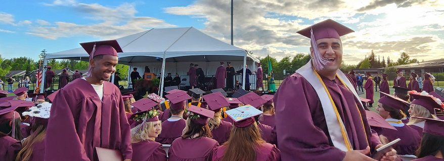 students at graduation