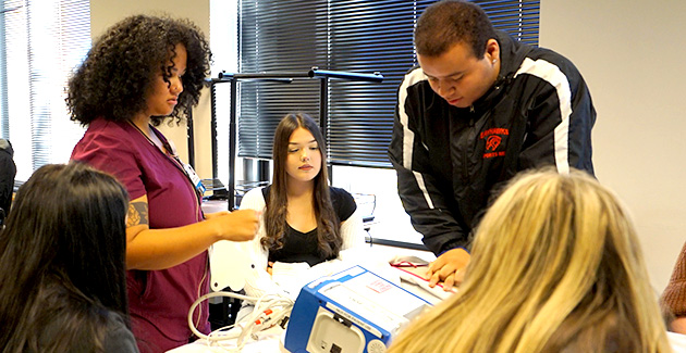 Student Training with Medical Equipment