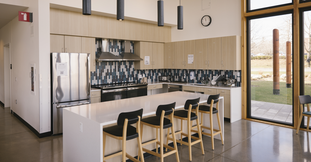 Interior image of Cedar Hall main floor kitchen